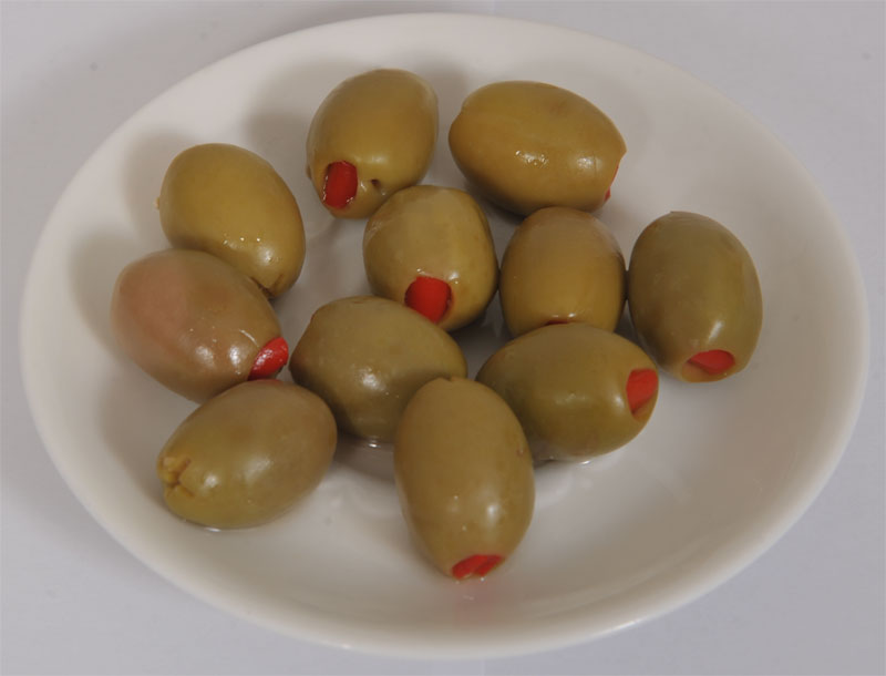 Green Chalkidiki Olives with Red Pepper