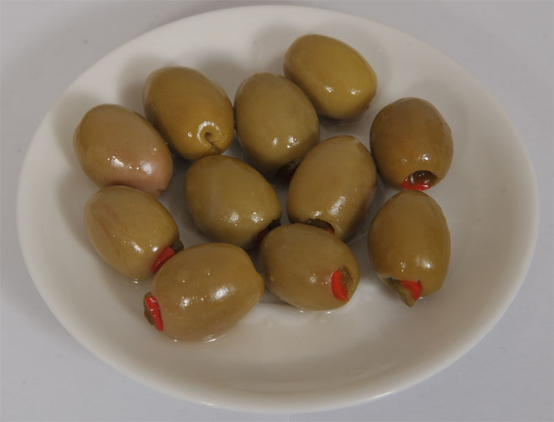 Green Chalkidiki Olives with Red Pepper and Jalapeno