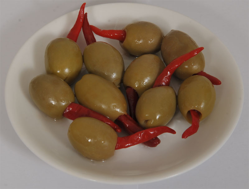 Green Chalkidiki Olives with Piri - Piri